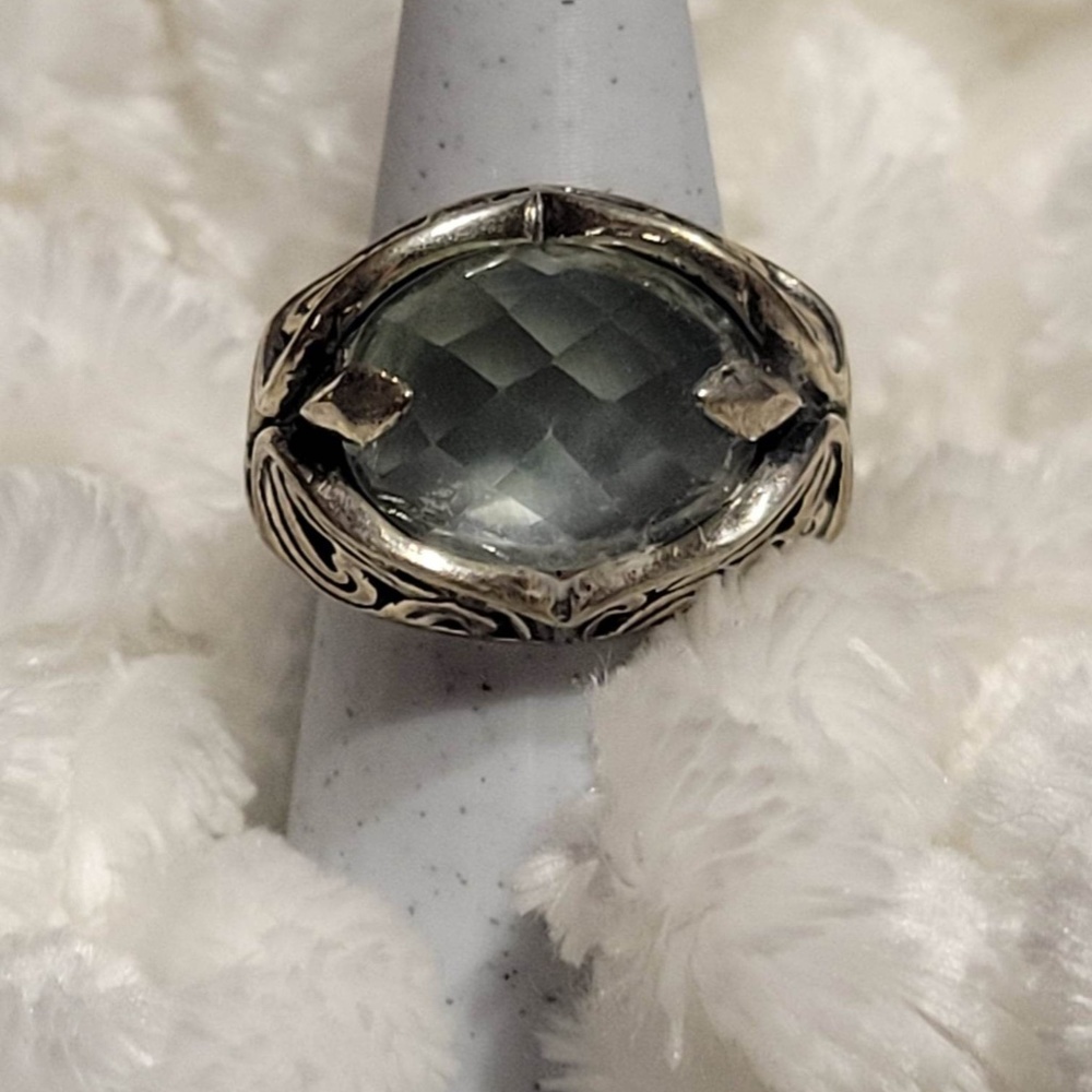 BEAUTIFUL Carolyn Pollack Green Gemstone Ring - Picture 2 of 11
